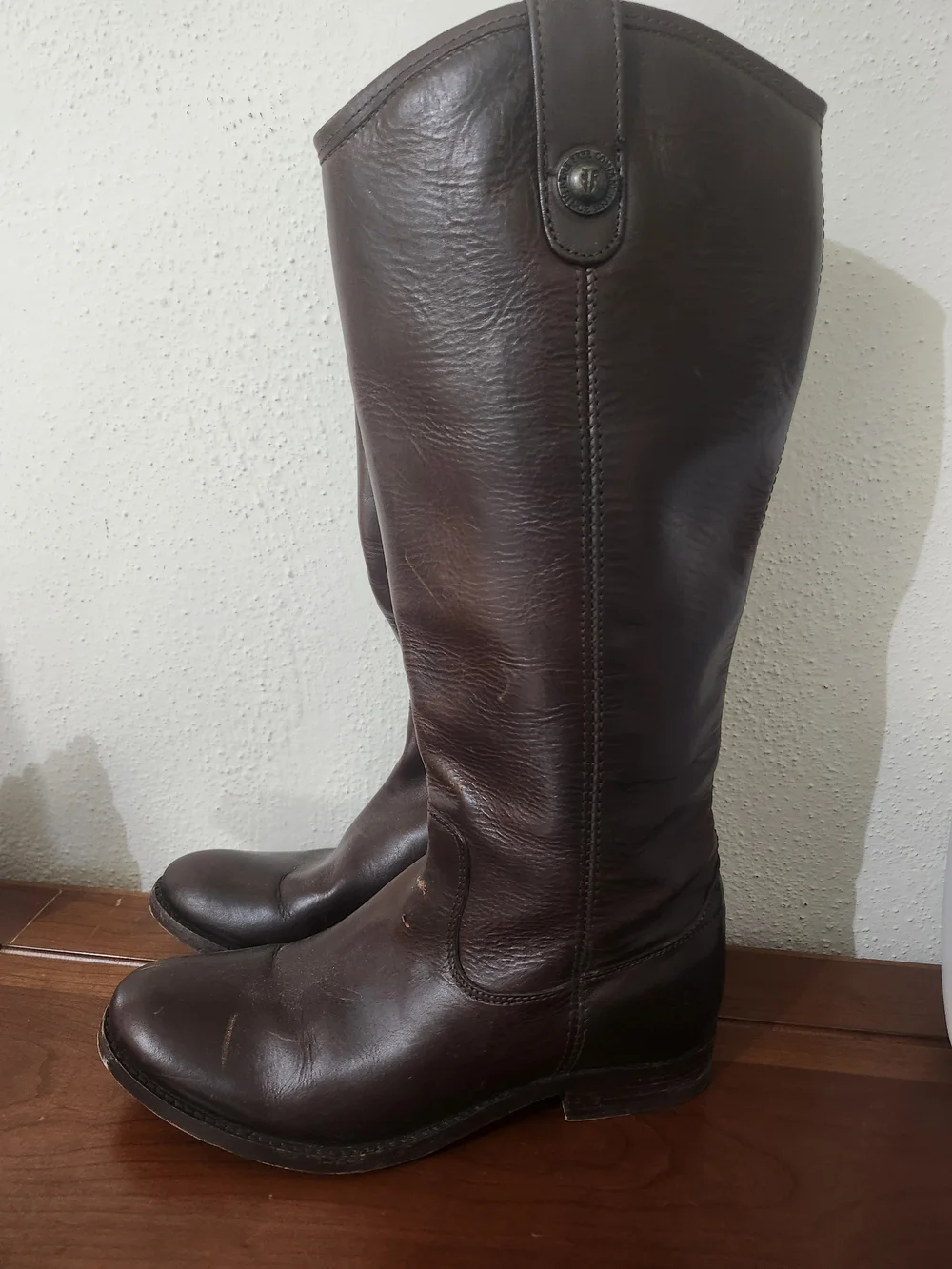 Frye Women's Dark Brown Over-the-Knee Leather Riding Boots